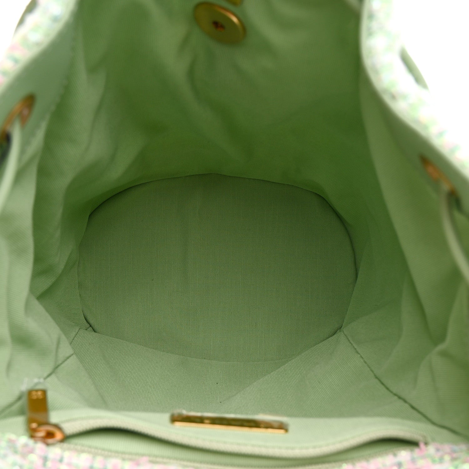 Chanel Tweed Quilted Chanel 19 Backpack Green Pink