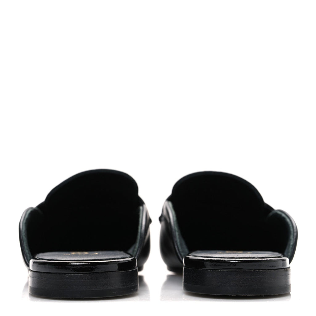 Lambskin CC Mules 38 Black