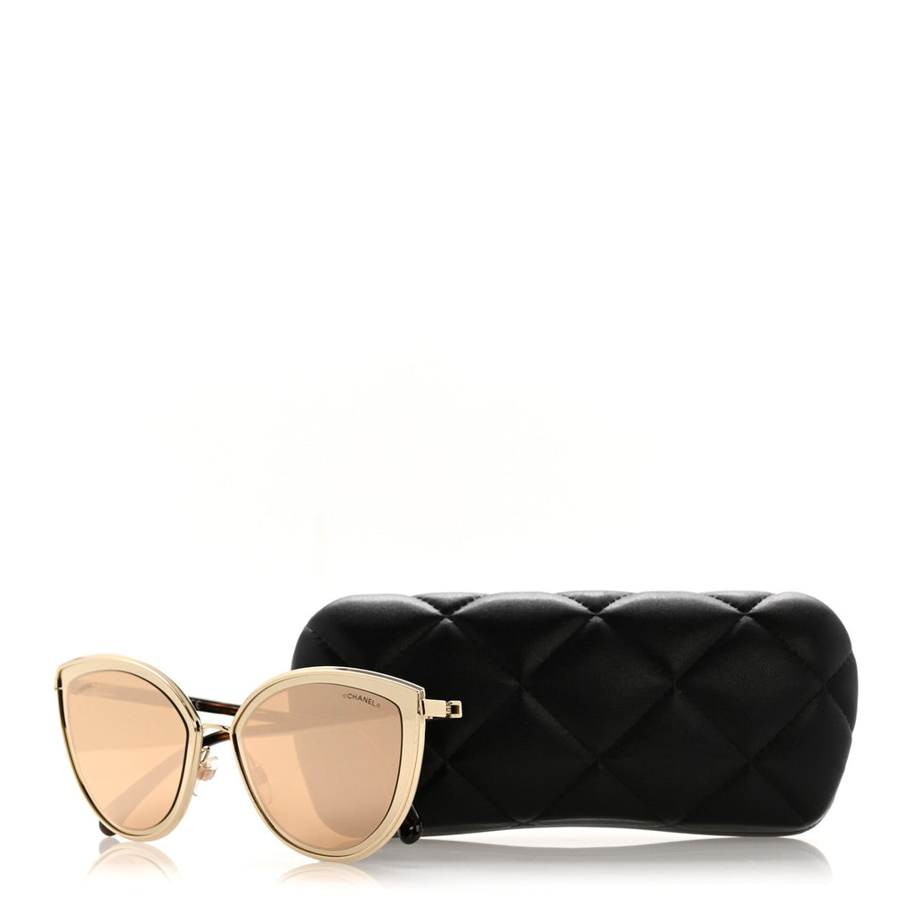 Metal Cat Eye Sunglasses 4222 Gold