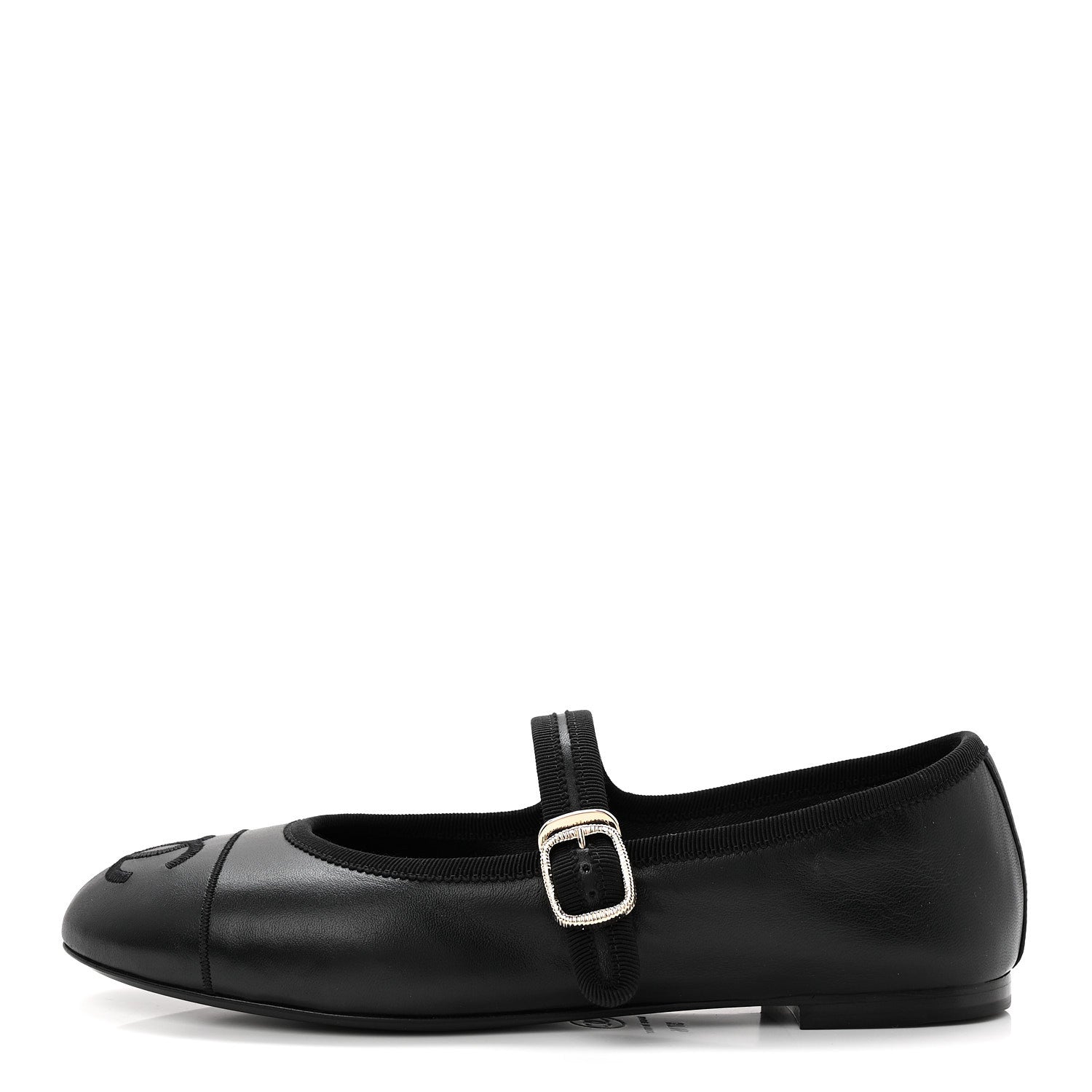 Lambskin Mary Jane Flats 37.5 Black