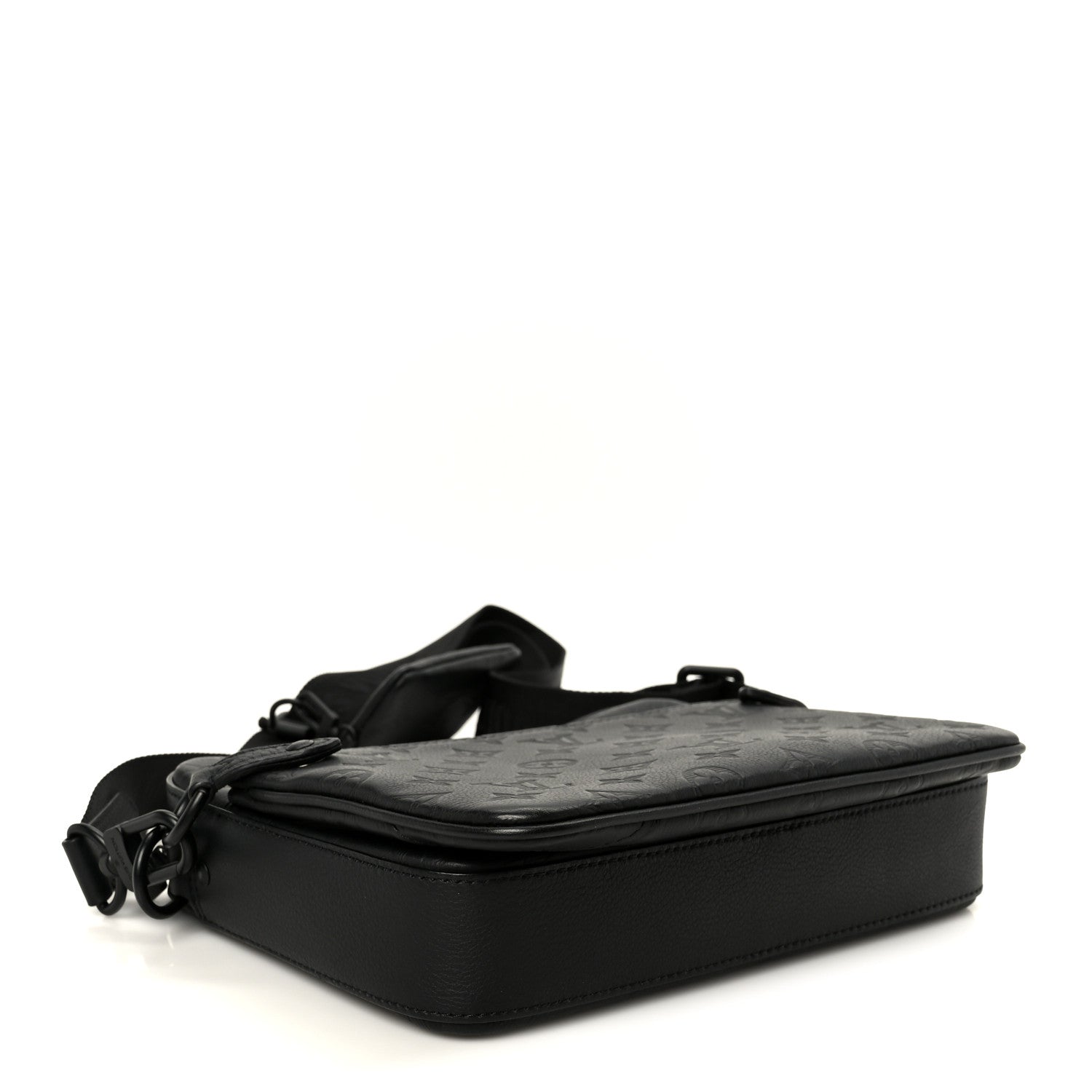 Louis Vuitton Calfskin Monogram Shadow Trio Messenger Black