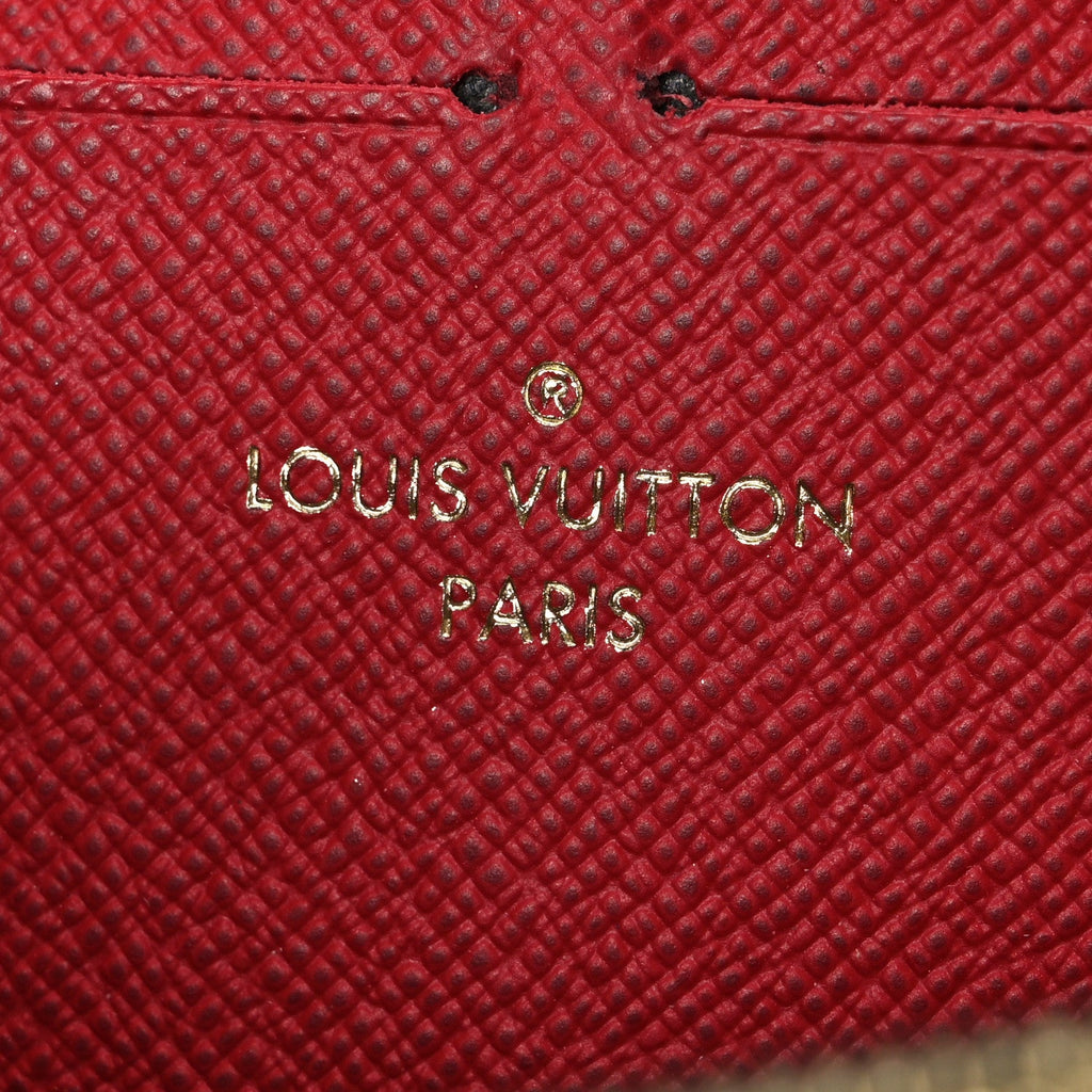 Louis Vuitton Damier Ebene Clemence Wallet Cherry