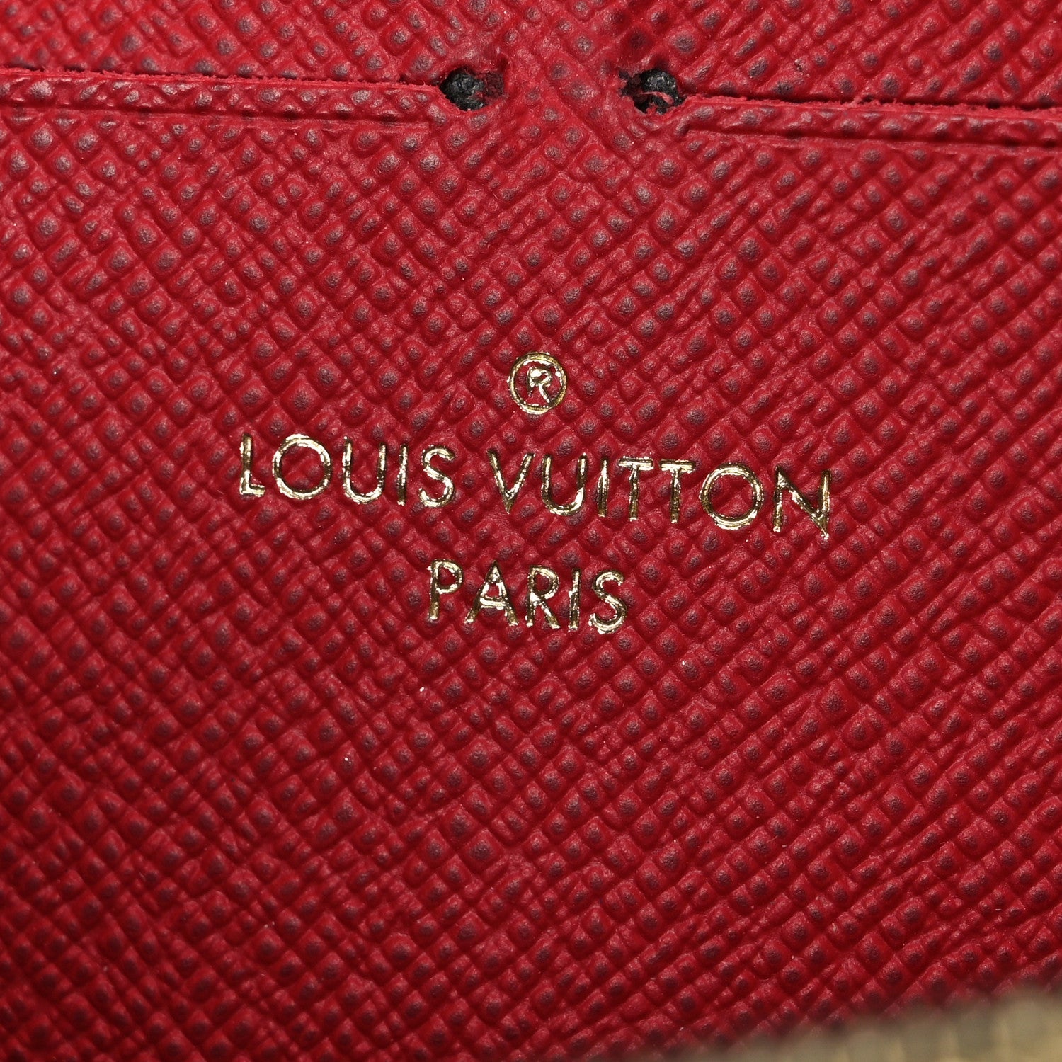 Louis Vuitton Damier Ebene Clemence Wallet Cherry
