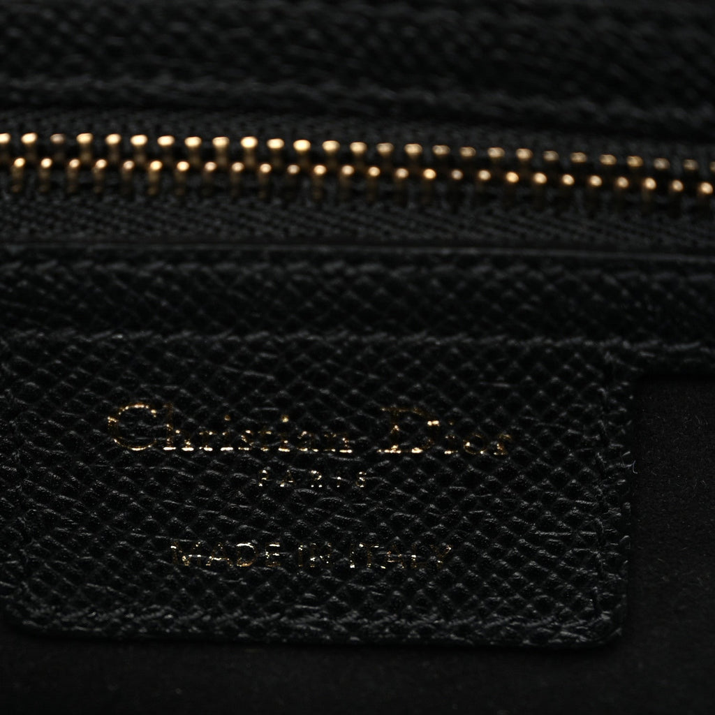 Christian Dior Grained Calfskin Saddle Bag Black