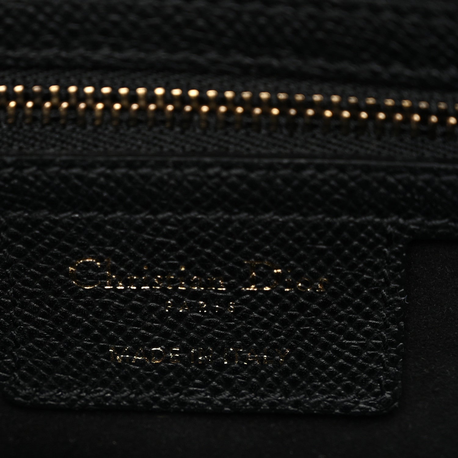 Christian Dior Grained Calfskin Saddle Bag Black