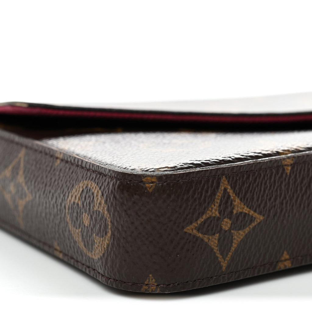 Louis Vuitton Monogram Pochette Felicie Chain Wallet Fuchsia