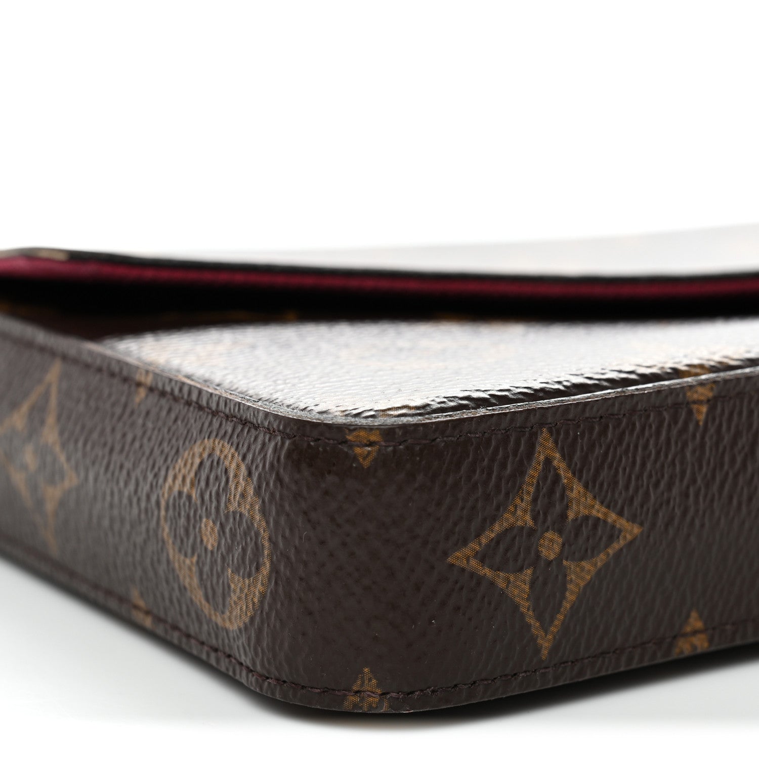 Louis Vuitton Monogram Pochette Felicie Chain Wallet Fuchsia