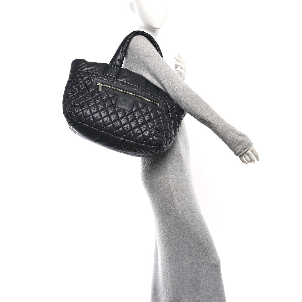 Chanel Nylon Quilted Large Coco Cocoon Tote Black
