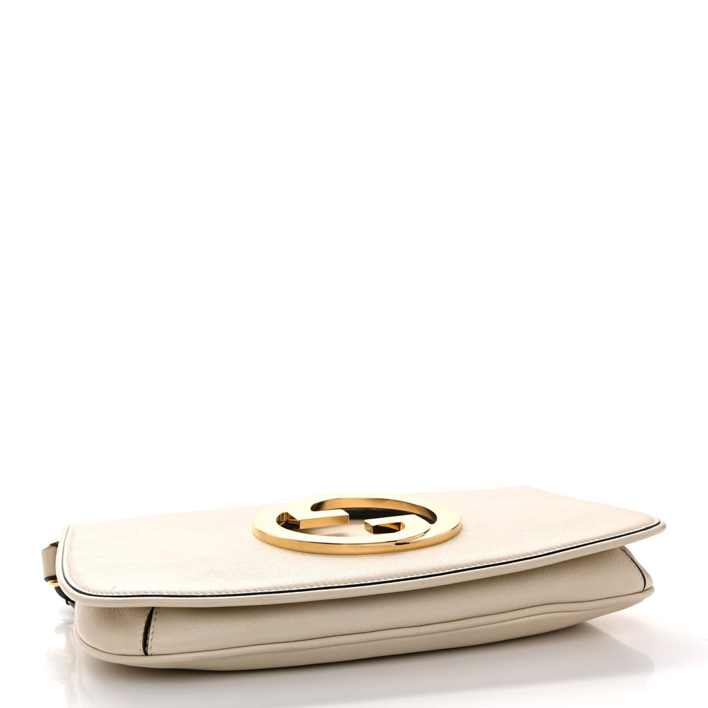 Gucci Roxy Calfskin Blondie Chain Shoulder Flap Bag Mystic White