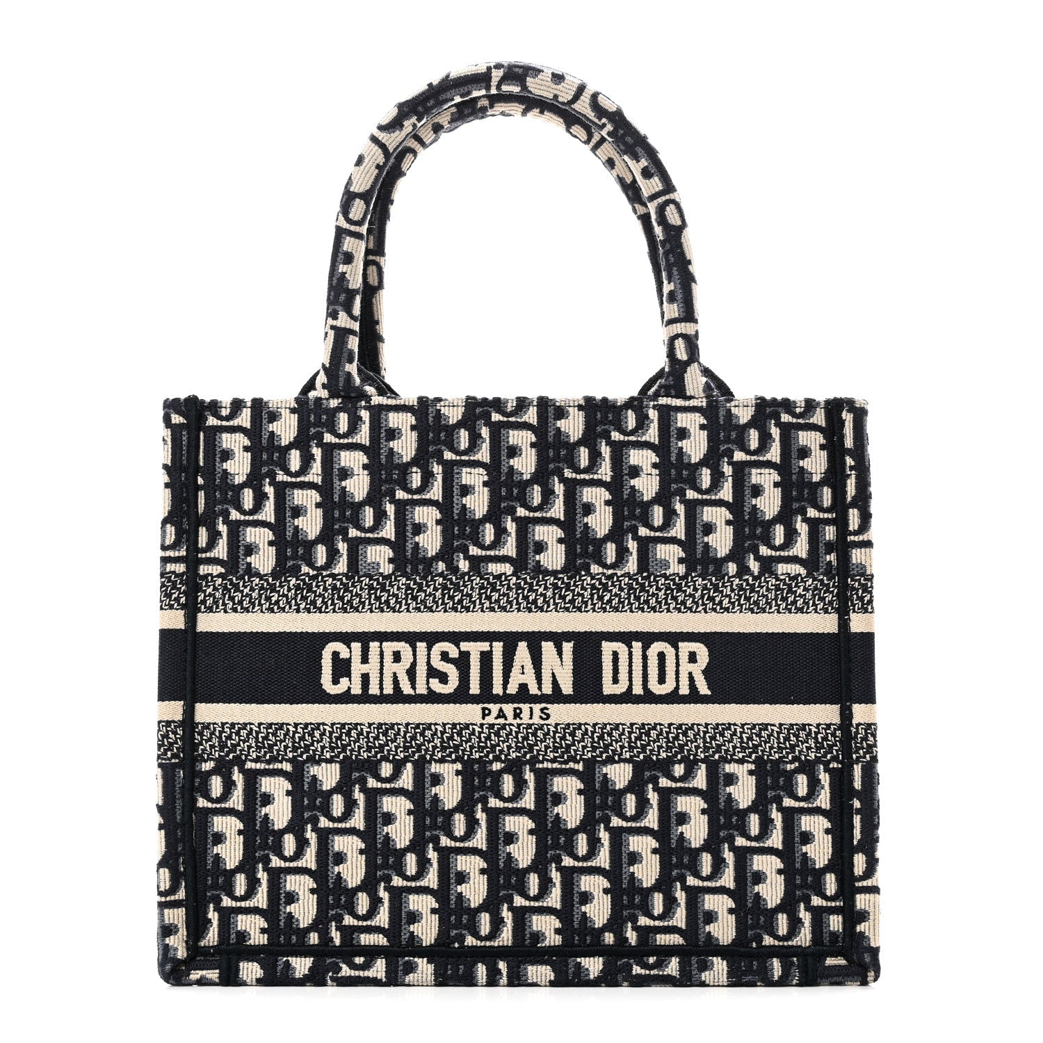 Christian Dior Oblique Small Book Tote Blue Multicolor