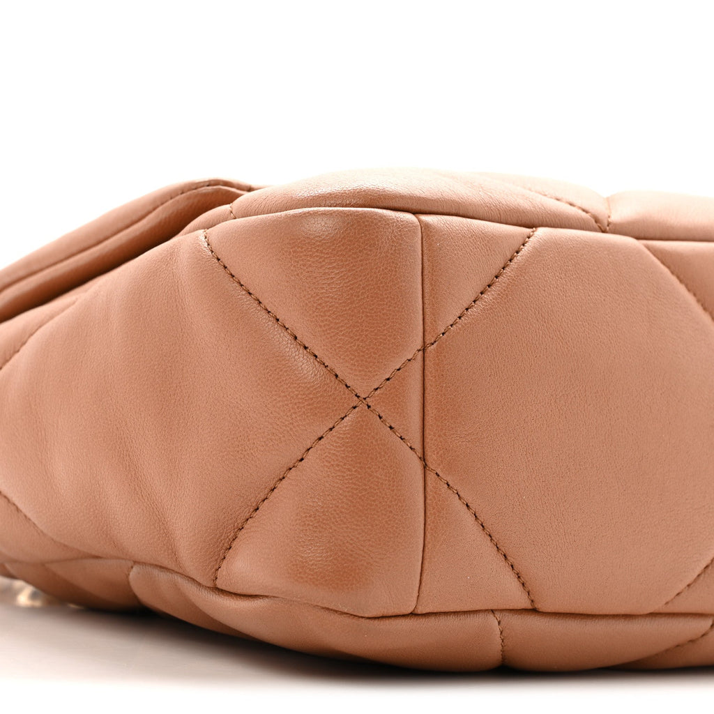 Chanel Lambskin Quilted Medium Chanel 19 Flap Brown
