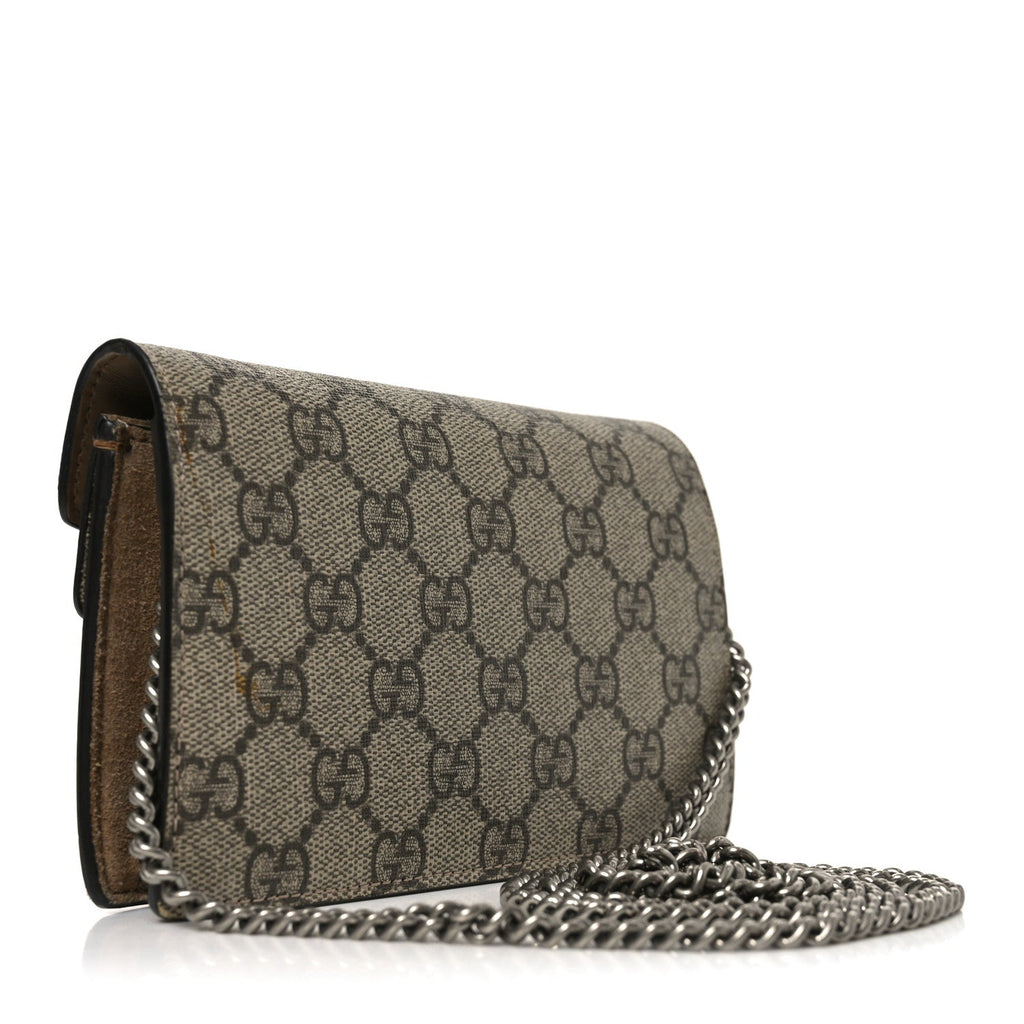 Gucci GG Supreme Monogram Super Mini Dionysus Shoulder Bag Taupe