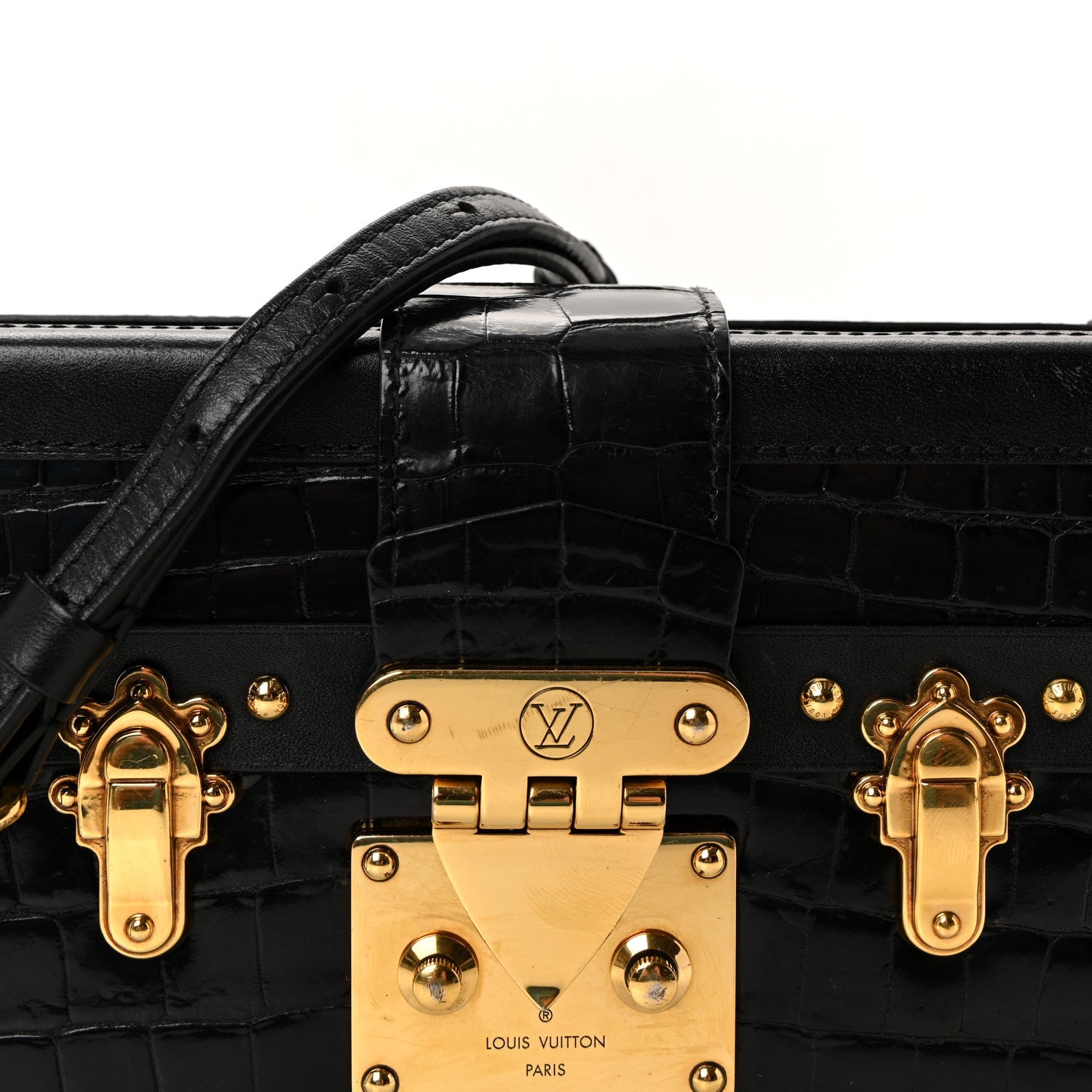 Louis Vuitton Crocodile Petite Malle Black