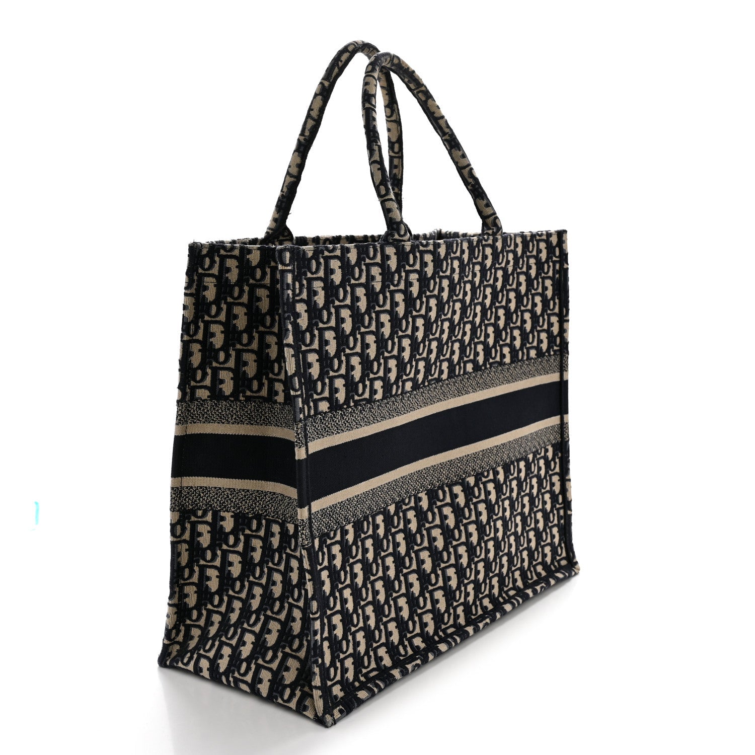Christian Dior Oblique Large Book Tote Blue Multicolor