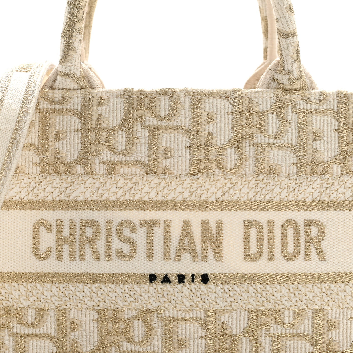 Christian Dior Oblique Mini Book Tote With Strap Gold Multicolor
