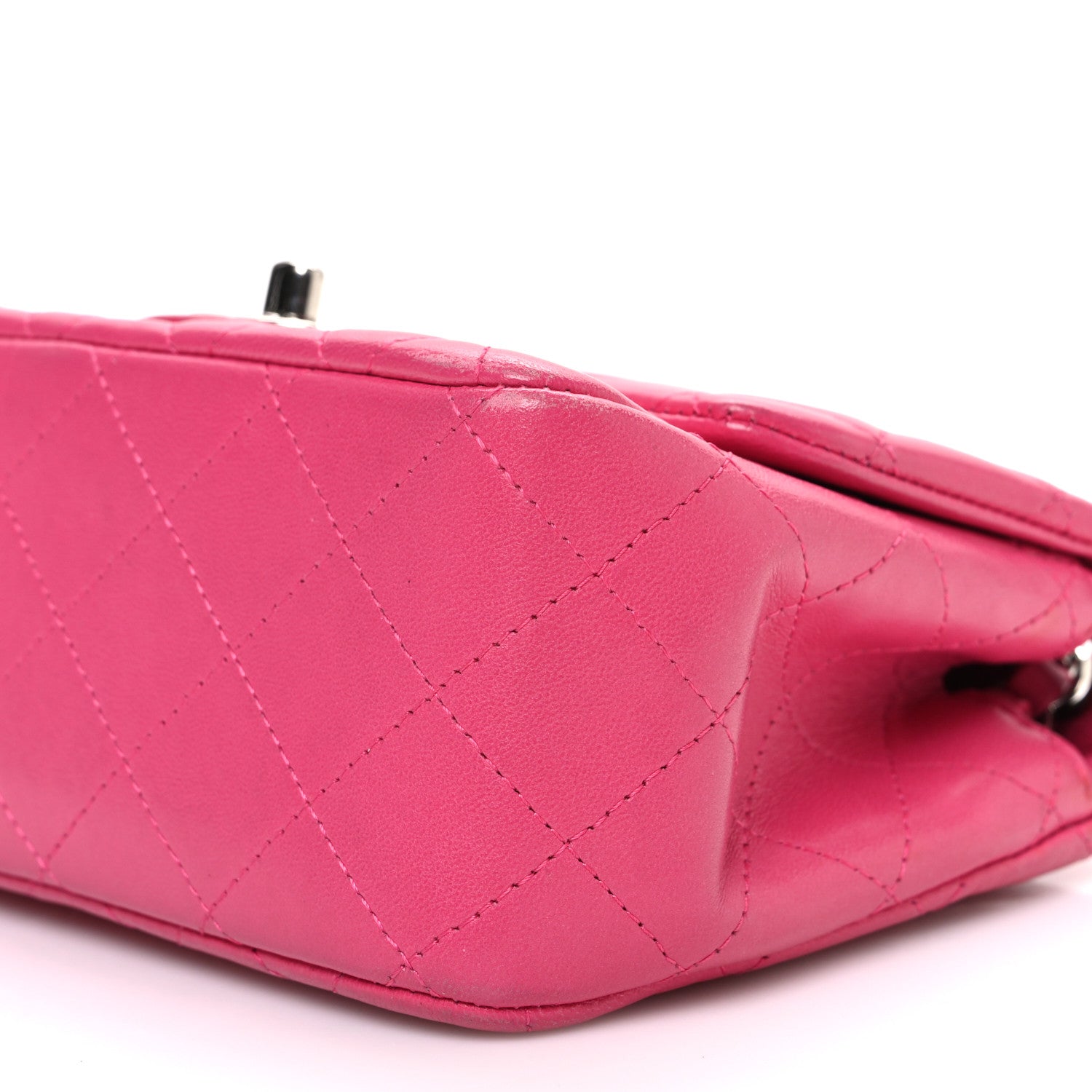 Chanel Lambskin Quilted Mini Square Flap Dark Pink