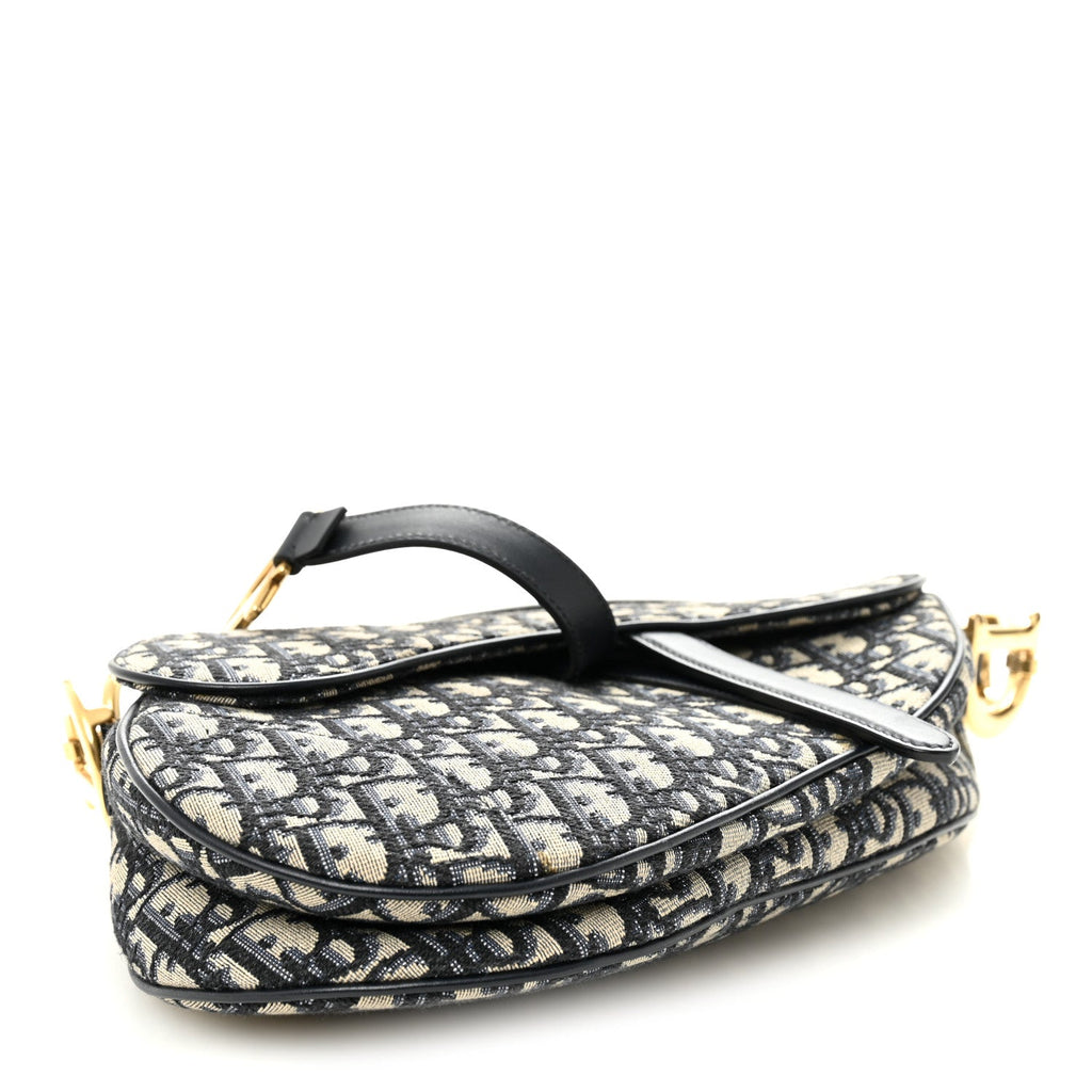 Christian Dior Oblique Saddle Bag Blue
