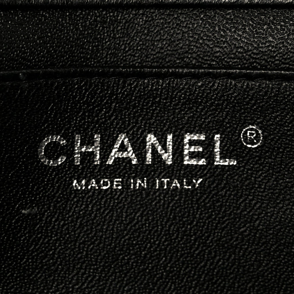 Chanel Lambskin Quilted Clutch With Chain Flap Black