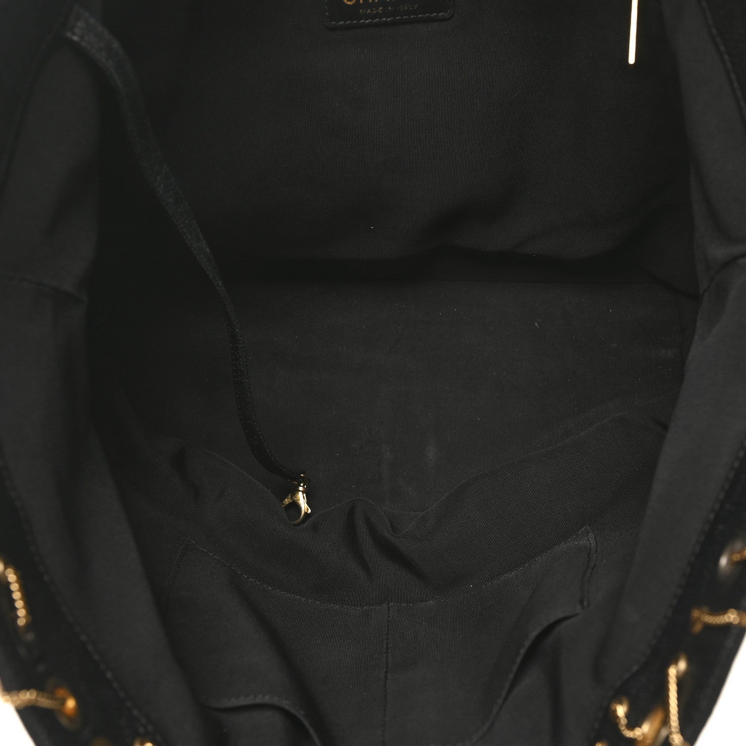 Chanel Caviar Quilted Grommet Embellished Piercing Chic Tote Bag Black