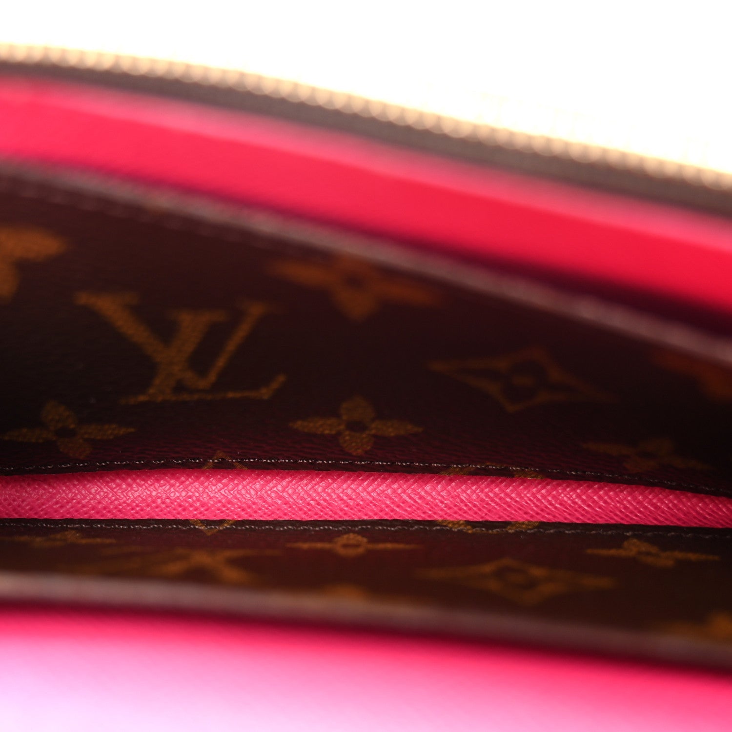 Louis Vuitton Monogram Bloom Flower Emilie Wallet Fuchsia