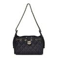 Chanel Denim Quilted Mini Chanel 25 Handbag Dark Blue