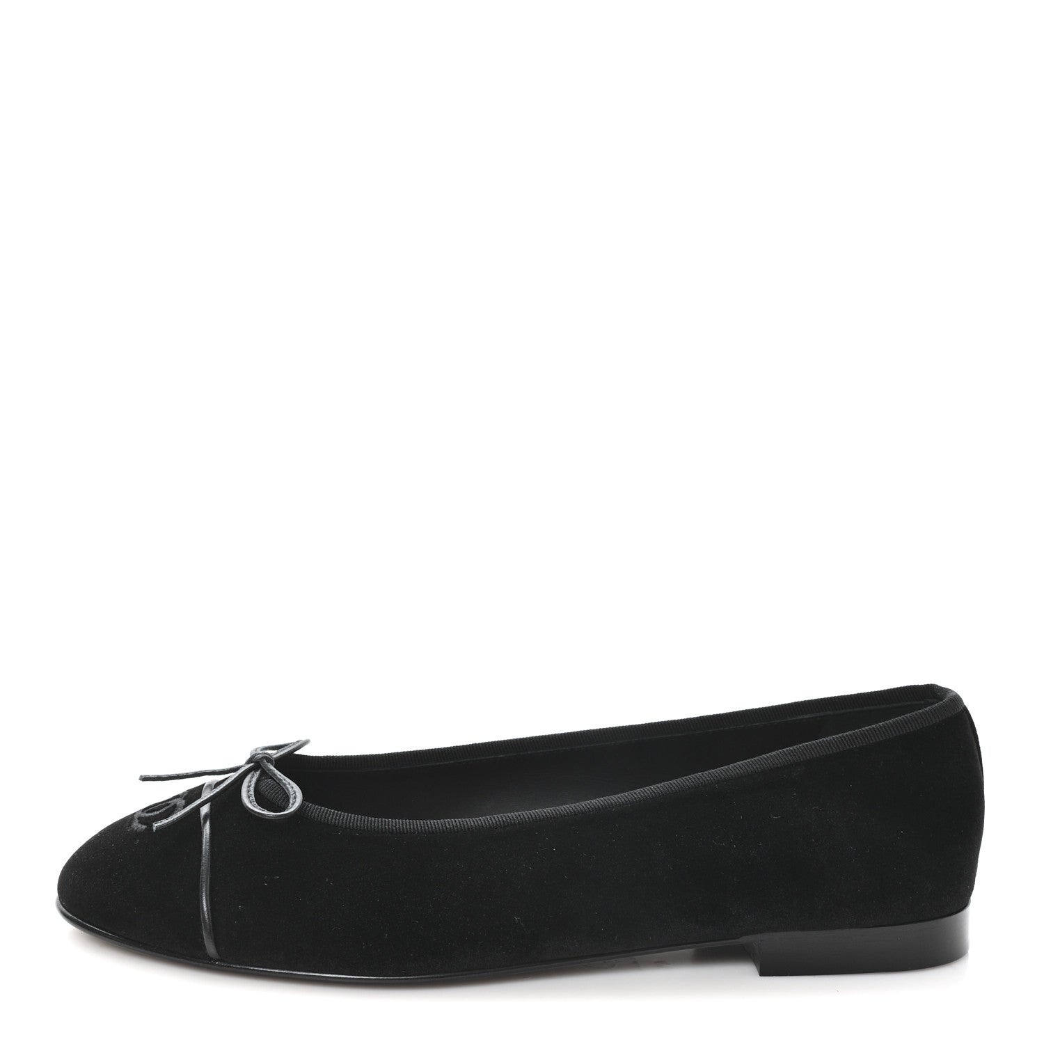 Chanel Suede Cap Toe CC Ballerina Flats 41 Black