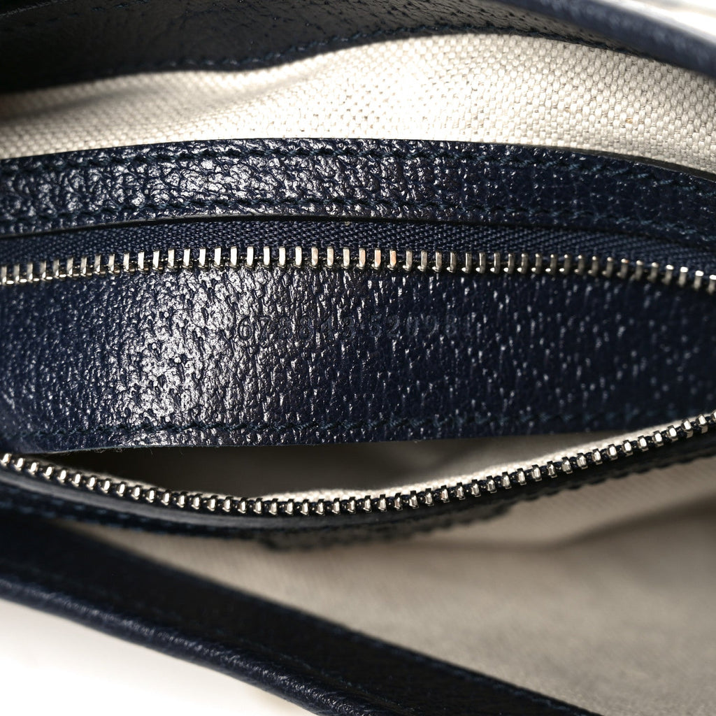 Gucci GG Supreme Monogram Textured Dollar Calfskin Web Small Jackie 1961 Hobo Beige Blue