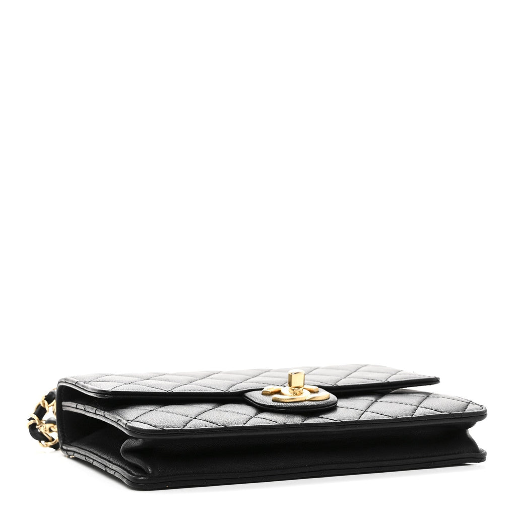 Chanel Goatskin Quilted Small Chic Pearls Flap Black