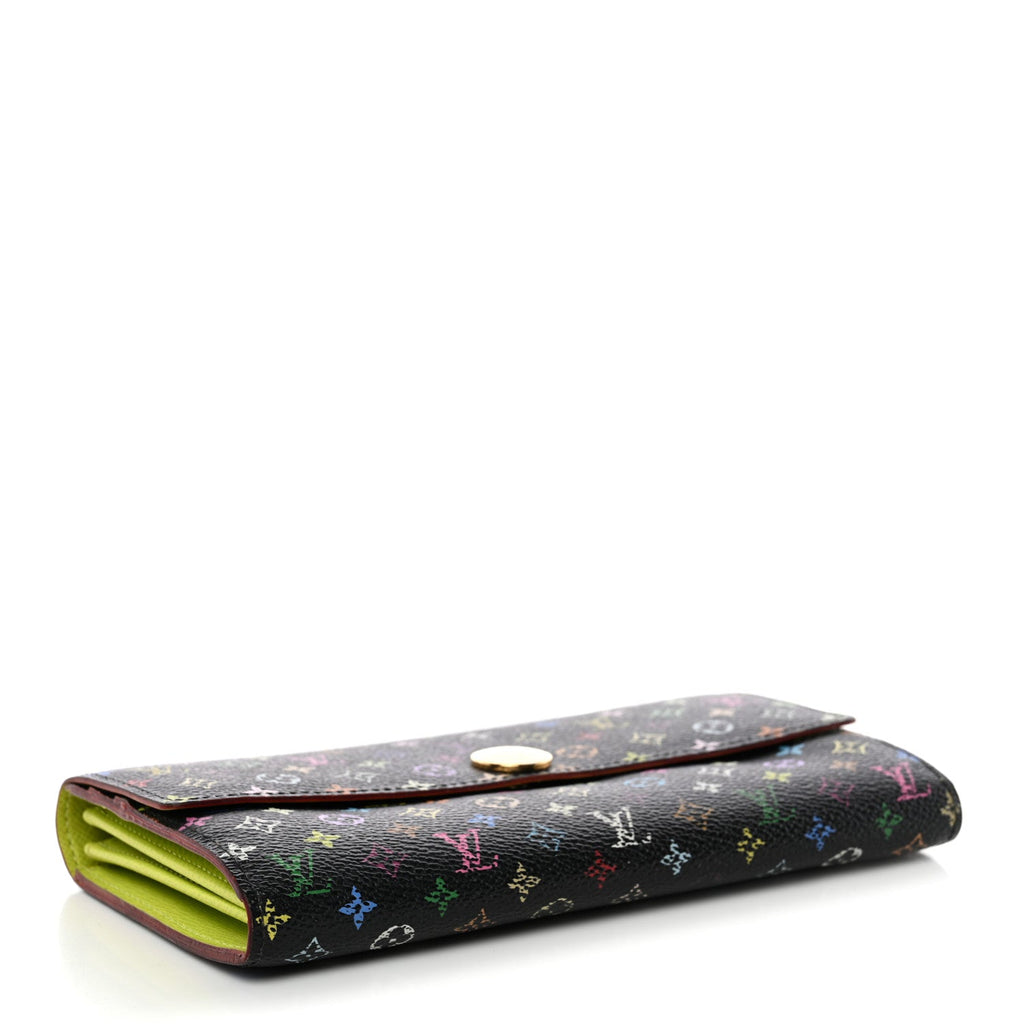 Louis Vuitton Monogram Multicolor Sarah Wallet Black Pistache