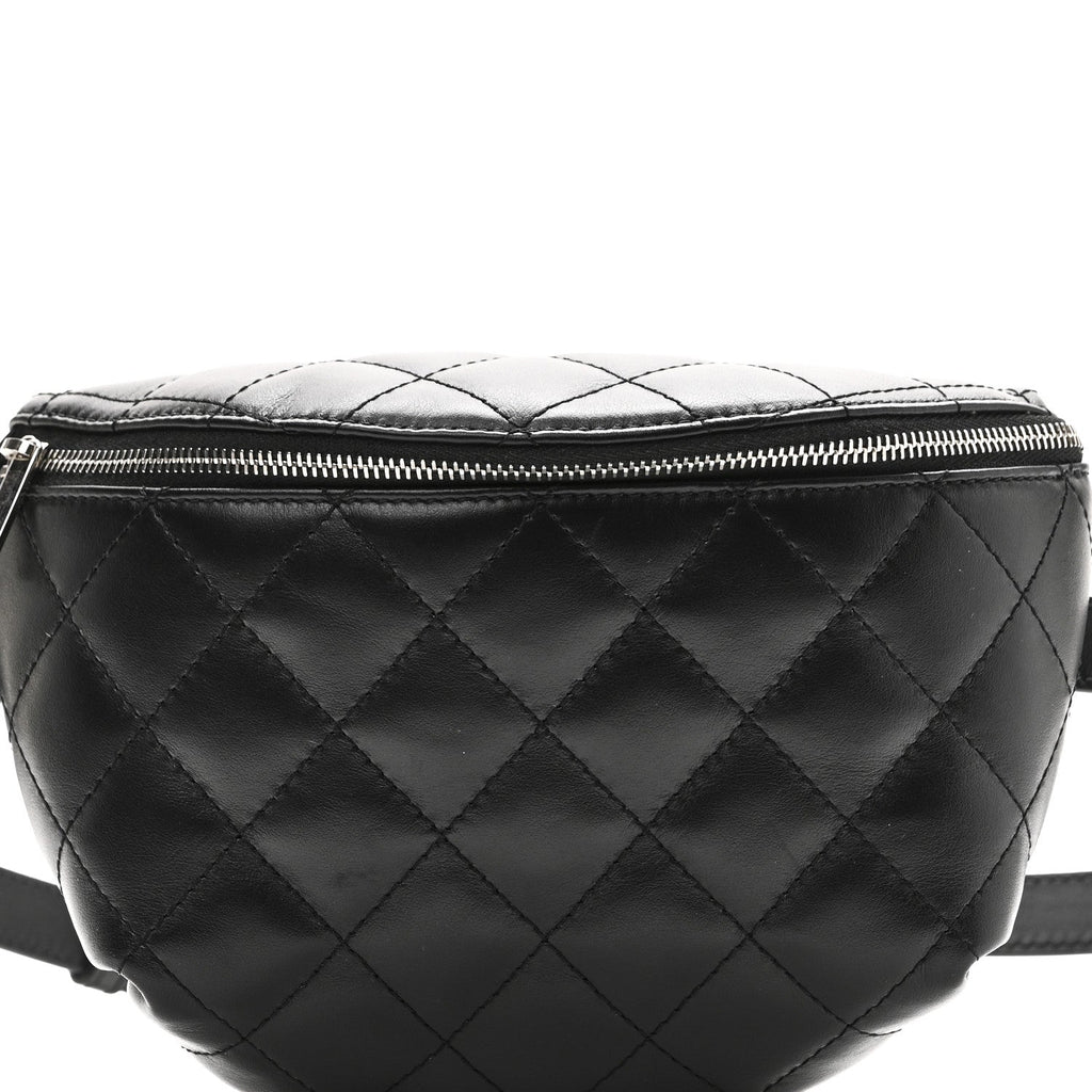 Chanel Calfskin Quilted Waist Belt Bag Black