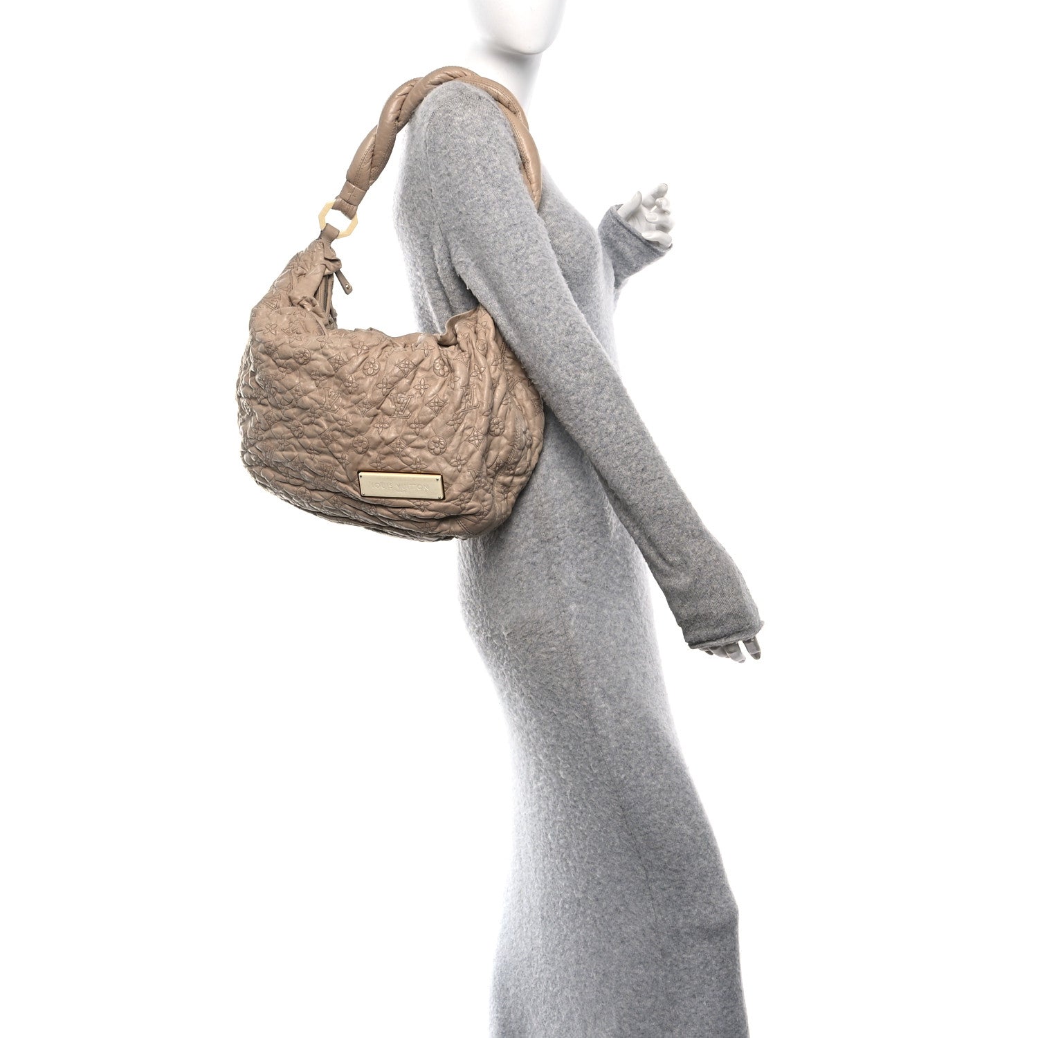 Louis Vuitton Lambskin Olympe Nimbus GM Ecru