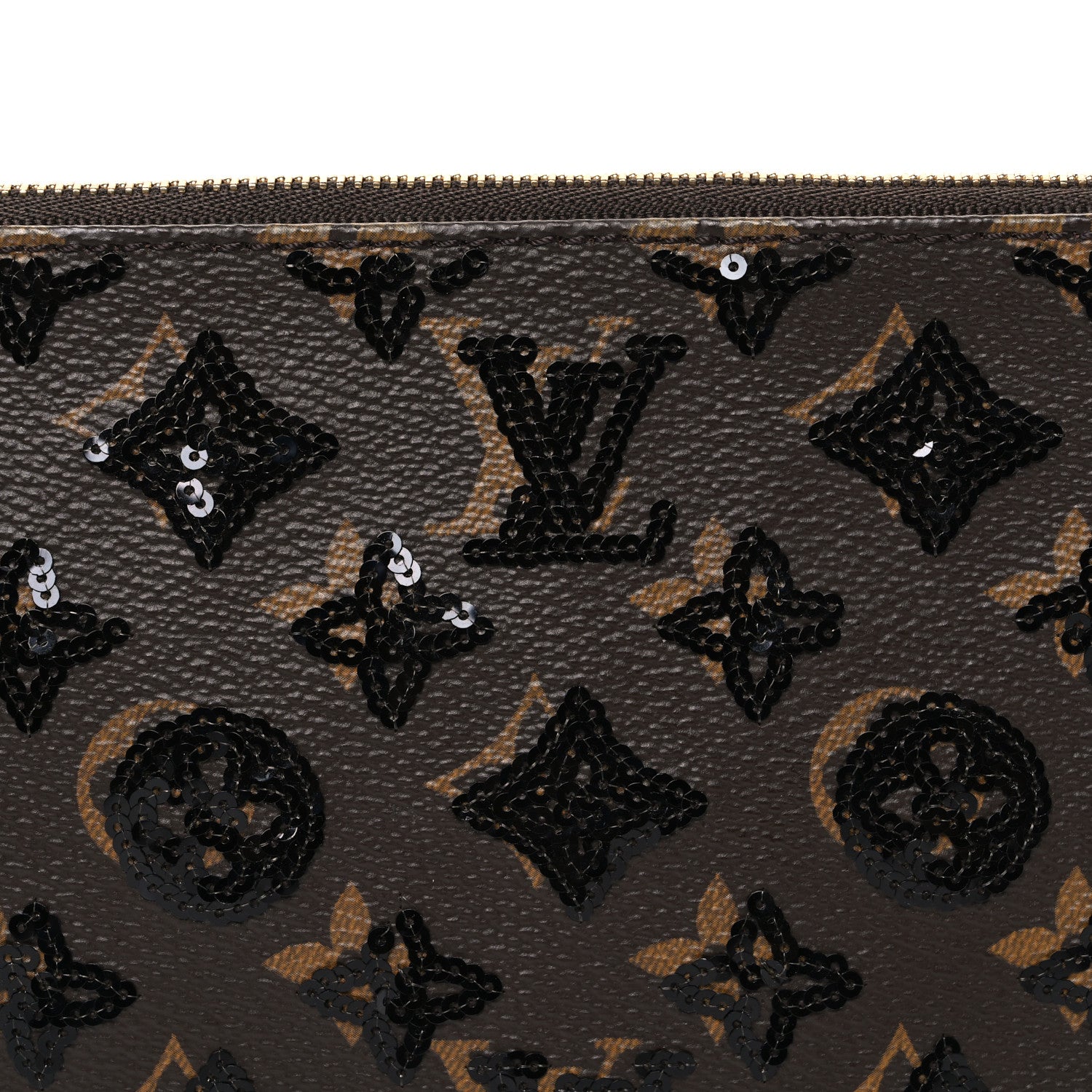 Louis Vuitton Monogram Sequins Pochette Accessories Black