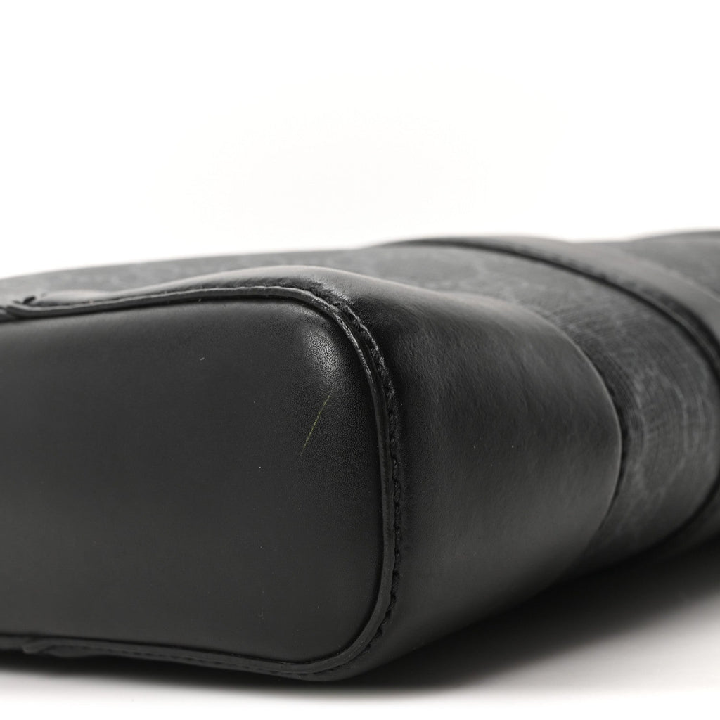 Gucci GG Supreme Monogram Appia Calfskin Web Briefcase Black