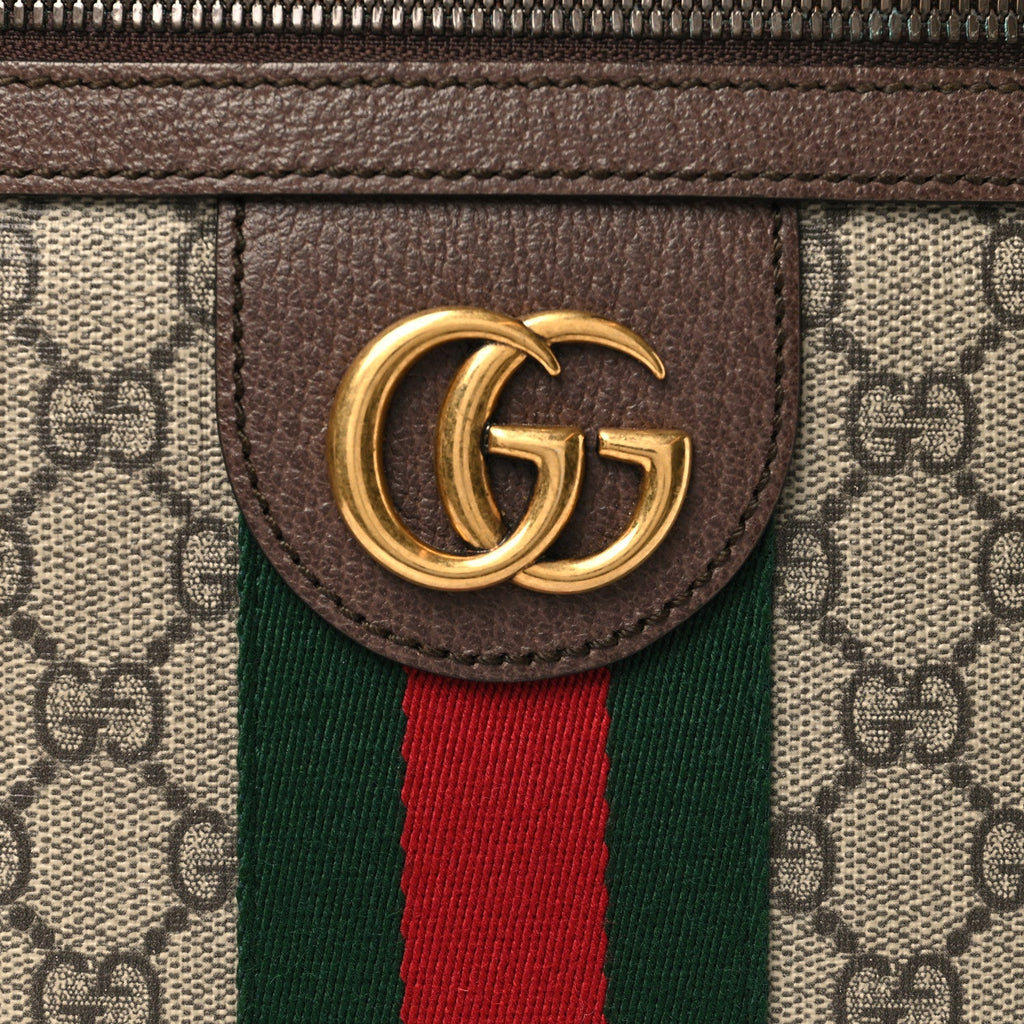 Gucci GG Supreme Monogram Web Small Ophidia Messenger Bag Brown