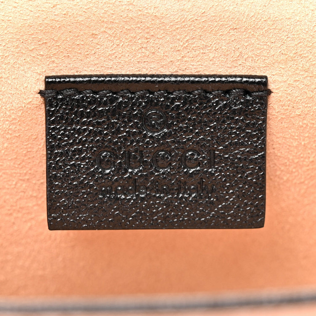 Gucci GG Supreme Monogram New Sakai Lux Calfskin Mini Padlock Flap Pocket Shoulder Bag Beige Ebony Black Cuir