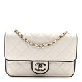 Chanel Lambskin Quilted Resin CC Mini Flap Bag White Black