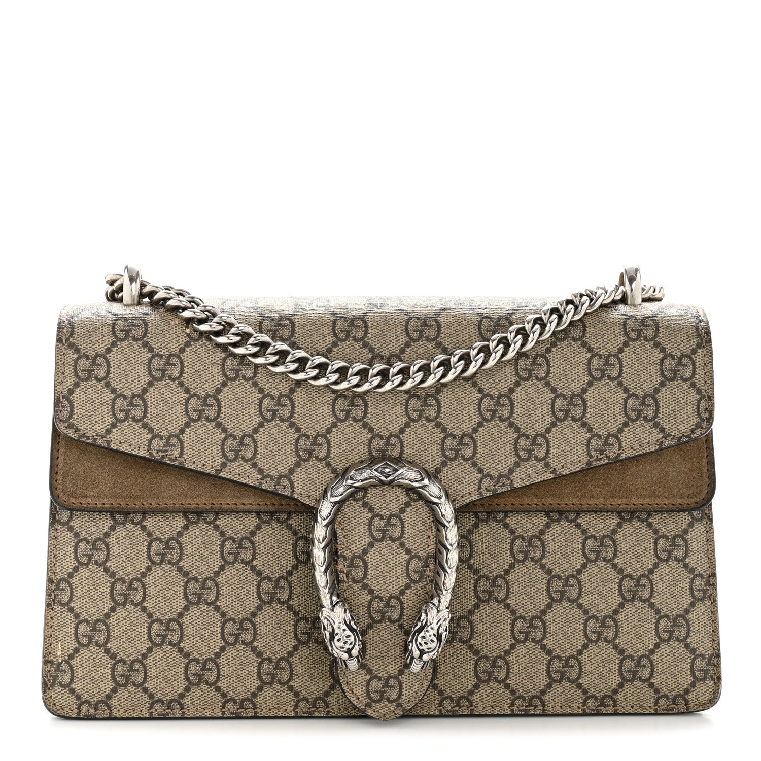 Gucci GG Supreme Monogram Small Dionysus Shoulder Bag Taupe