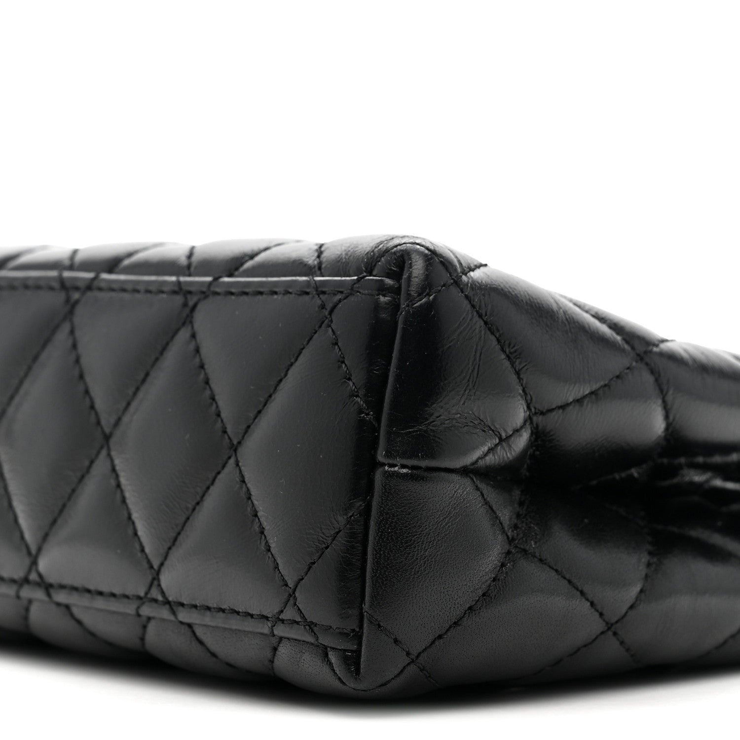 Chanel Shiny Aged Calfskin Quilted Nano Kelly Shopper Black
