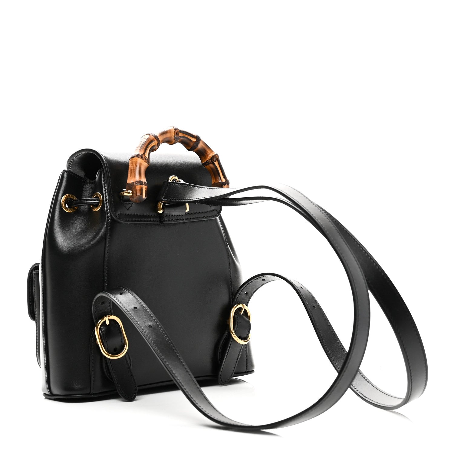 Gucci Calfskin Bamboo Backpack Black