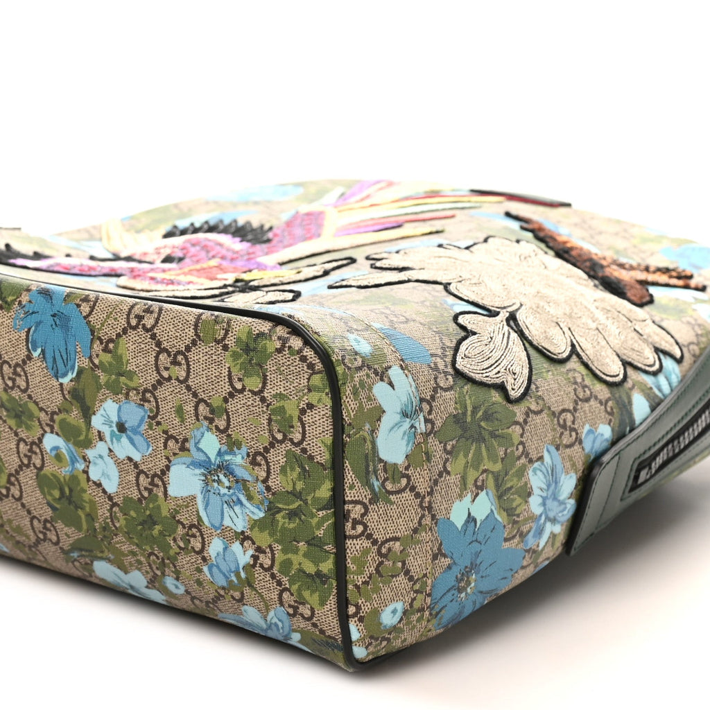 Gucci GG Supreme Monogram Blooms Bird Embroidered Dome Backpack