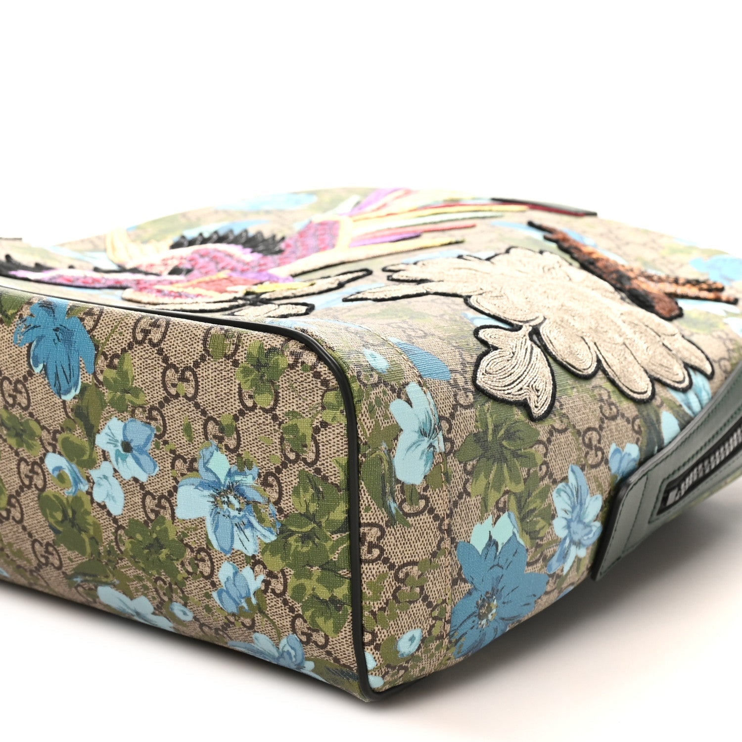 Gucci GG Supreme Monogram Blooms Bird Embroidered Dome Backpack