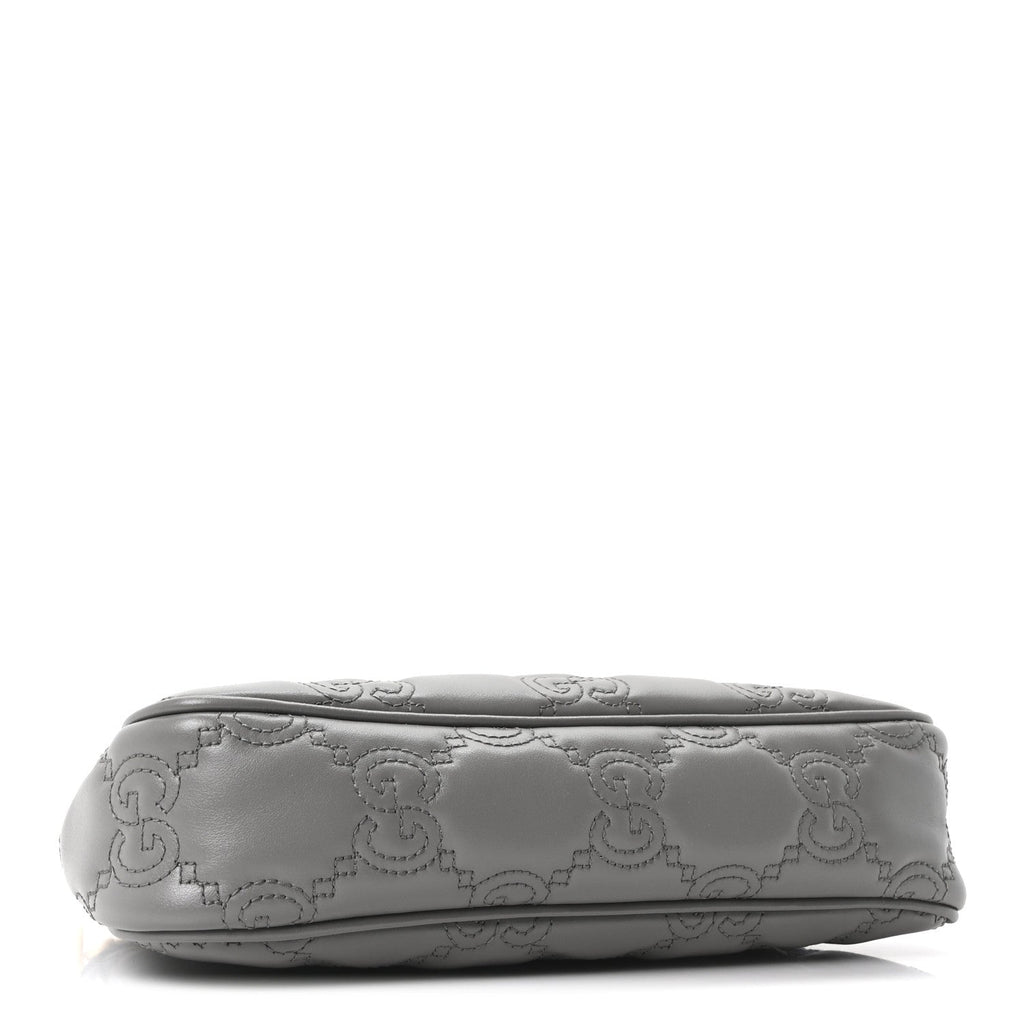 Gucci Calfskin GG Matelasse Chain Handbag Dusty Grey Natural