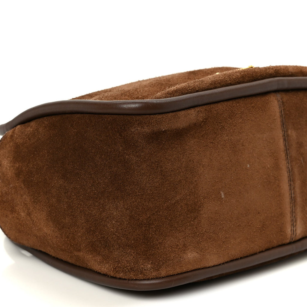 Prada Camoscio Darling Shoulder Bag Cocoa Brown