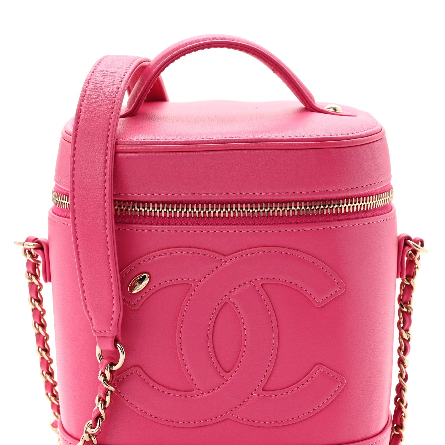Chanel Lambskin Timeless Vanity Cosmetic Case Pink