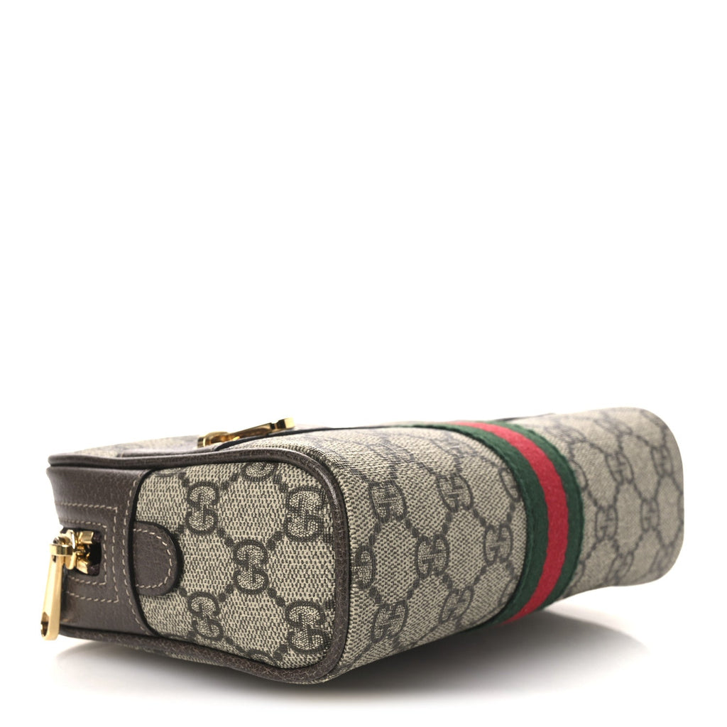 Gucci GG Supreme Monogram Web Small Ophidia Belt Bag 75 30 Dark Brown