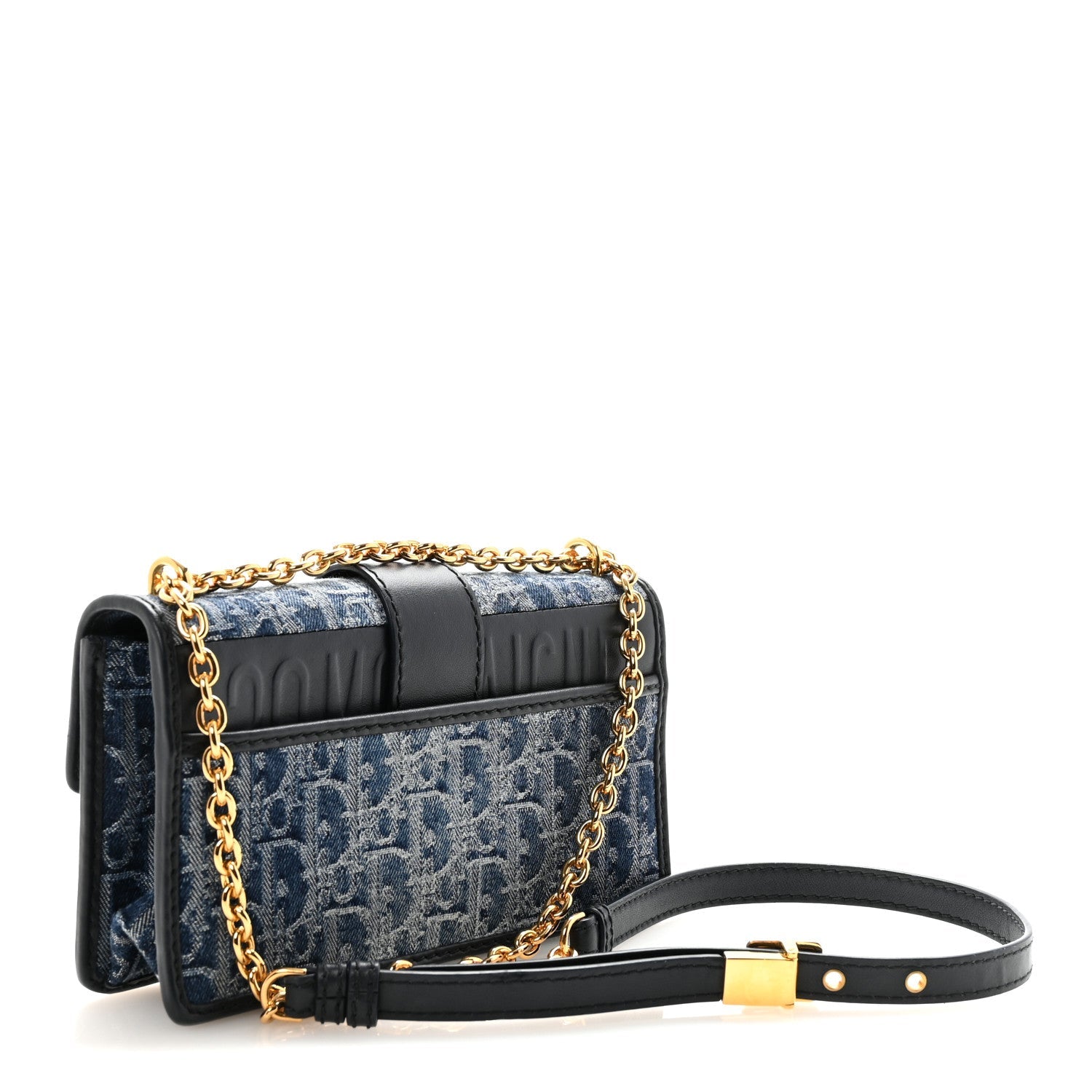 Christian Dior Denim Oblique 30 Montaigne East West Chain Flap Bag
