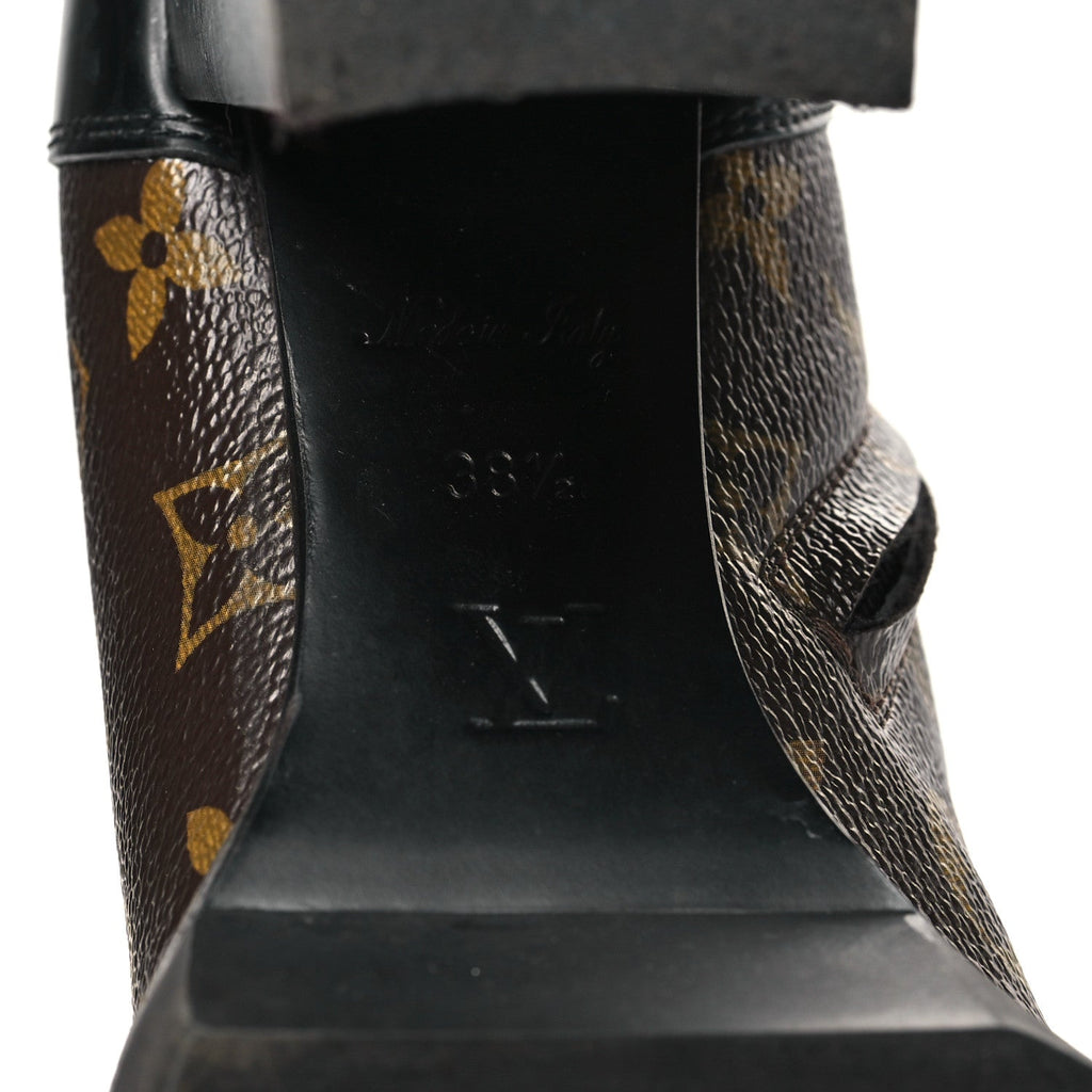 Louis Vuitton Patent Calfskin Monogram Star Trail Ankle Boots 38.5 Black