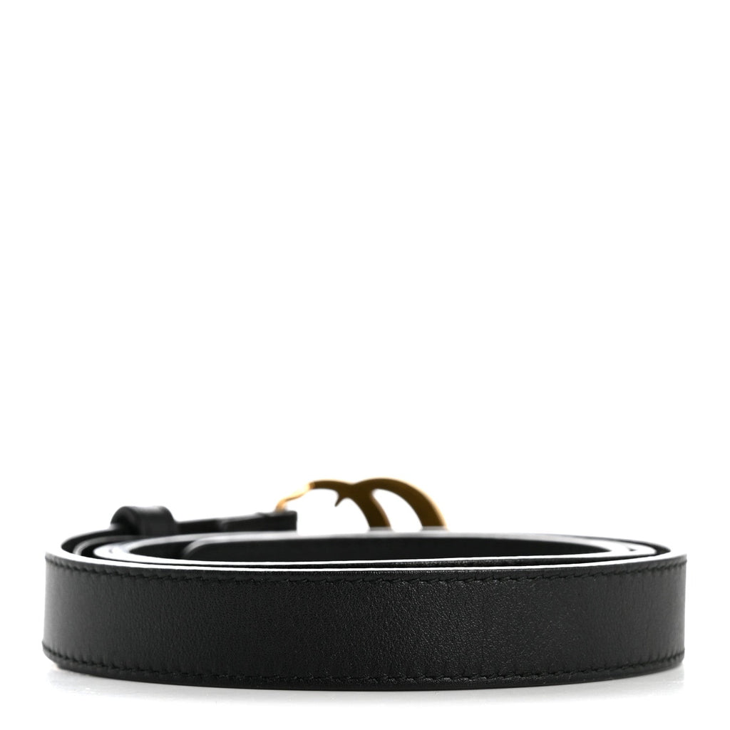 Gucci Calfskin Double G 20mm Belt 80 32 Black
