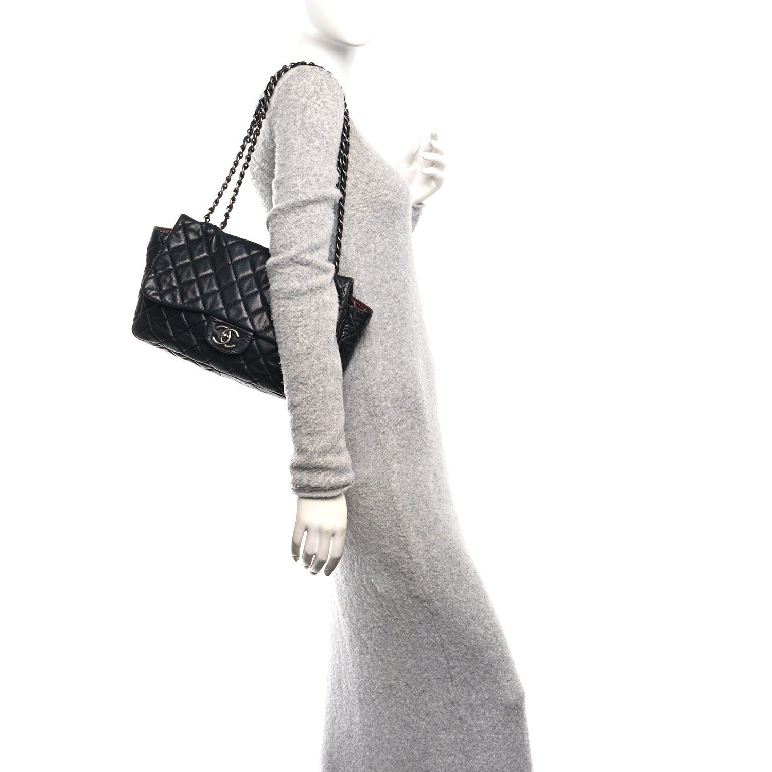 Chanel Lambskin Quilted Jumbo Single Flap Black