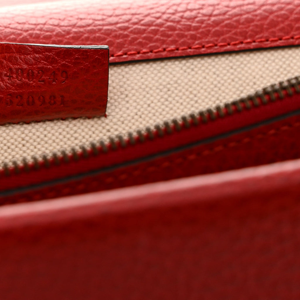 Gucci Dollar Calfskin Swarovski Crystal Small Dionysus Shoulder Bag Hibiscus Red
